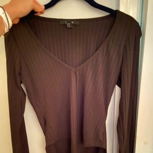 V Neck Black Bodysuit